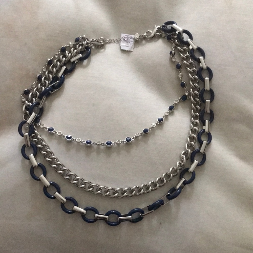 Navy lia Sophia multi layer necklace